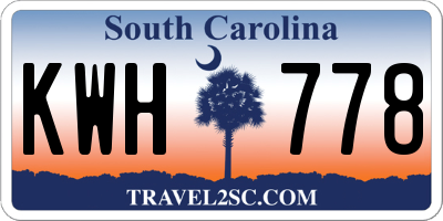 SC license plate KWH778