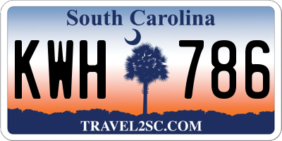SC license plate KWH786