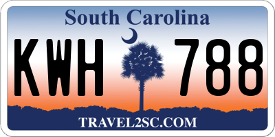 SC license plate KWH788