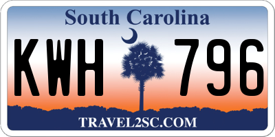 SC license plate KWH796