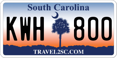 SC license plate KWH800
