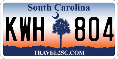 SC license plate KWH804