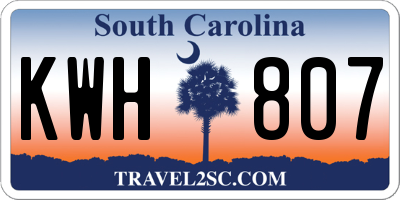 SC license plate KWH807