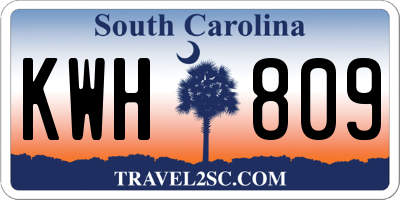 SC license plate KWH809