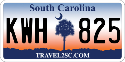 SC license plate KWH825