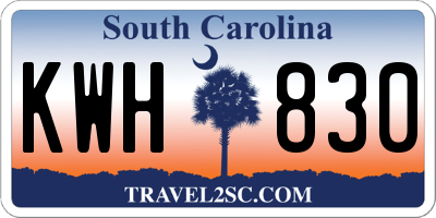 SC license plate KWH830
