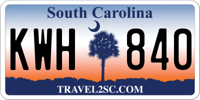 SC license plate KWH840