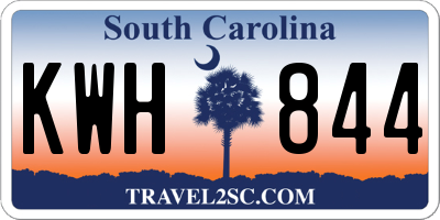 SC license plate KWH844