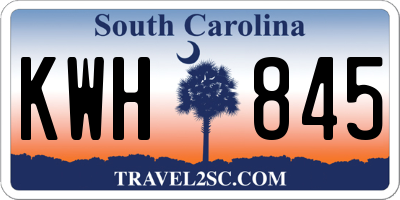 SC license plate KWH845