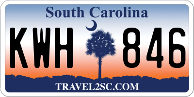SC license plate KWH846