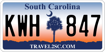 SC license plate KWH847