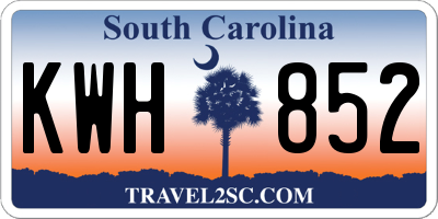 SC license plate KWH852