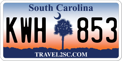 SC license plate KWH853