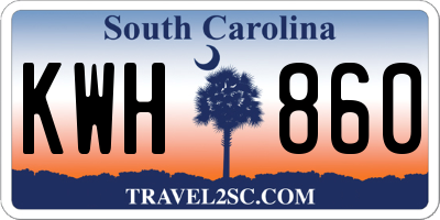 SC license plate KWH860