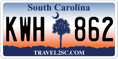SC license plate KWH862