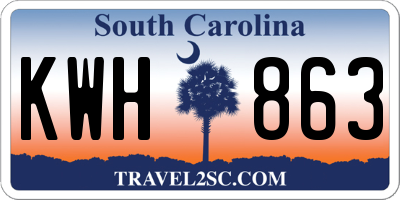 SC license plate KWH863
