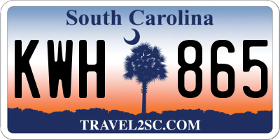 SC license plate KWH865
