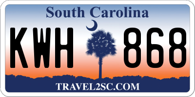 SC license plate KWH868