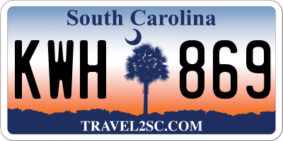 SC license plate KWH869