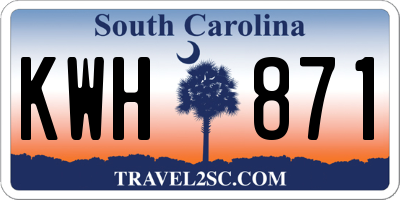 SC license plate KWH871