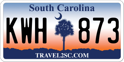 SC license plate KWH873