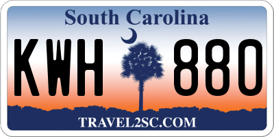 SC license plate KWH880