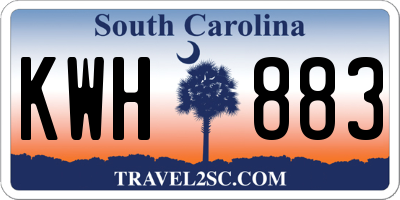 SC license plate KWH883