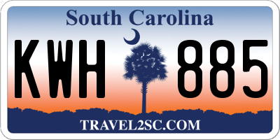 SC license plate KWH885