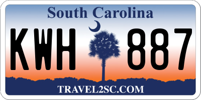 SC license plate KWH887