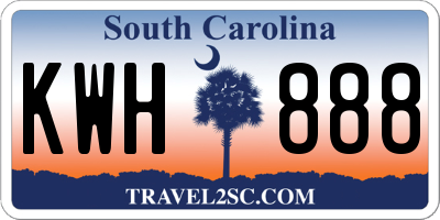 SC license plate KWH888