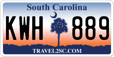 SC license plate KWH889