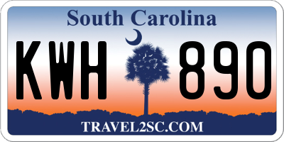 SC license plate KWH890