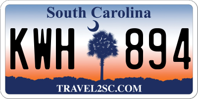 SC license plate KWH894