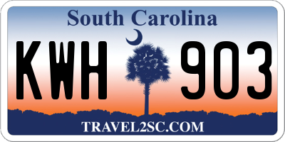 SC license plate KWH903