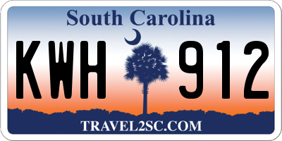 SC license plate KWH912