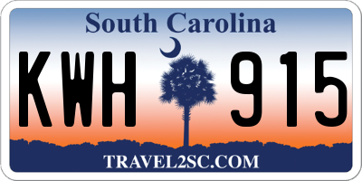 SC license plate KWH915