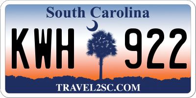 SC license plate KWH922