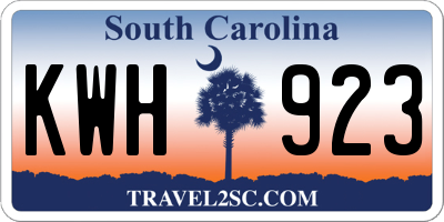 SC license plate KWH923