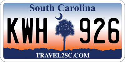 SC license plate KWH926