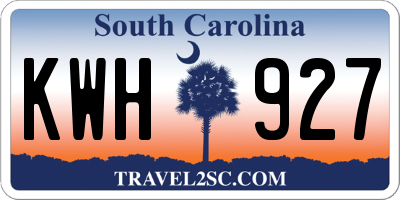 SC license plate KWH927
