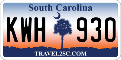 SC license plate KWH930