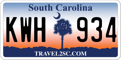 SC license plate KWH934