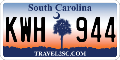 SC license plate KWH944