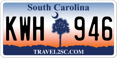 SC license plate KWH946