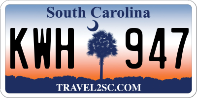 SC license plate KWH947