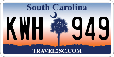 SC license plate KWH949