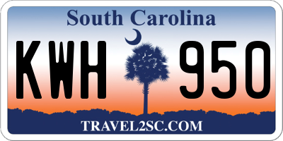 SC license plate KWH950