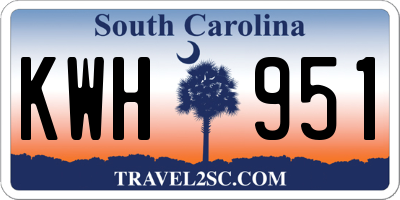 SC license plate KWH951