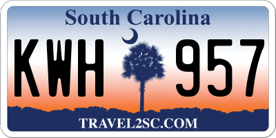 SC license plate KWH957