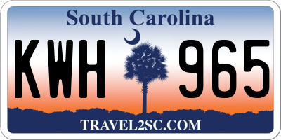 SC license plate KWH965